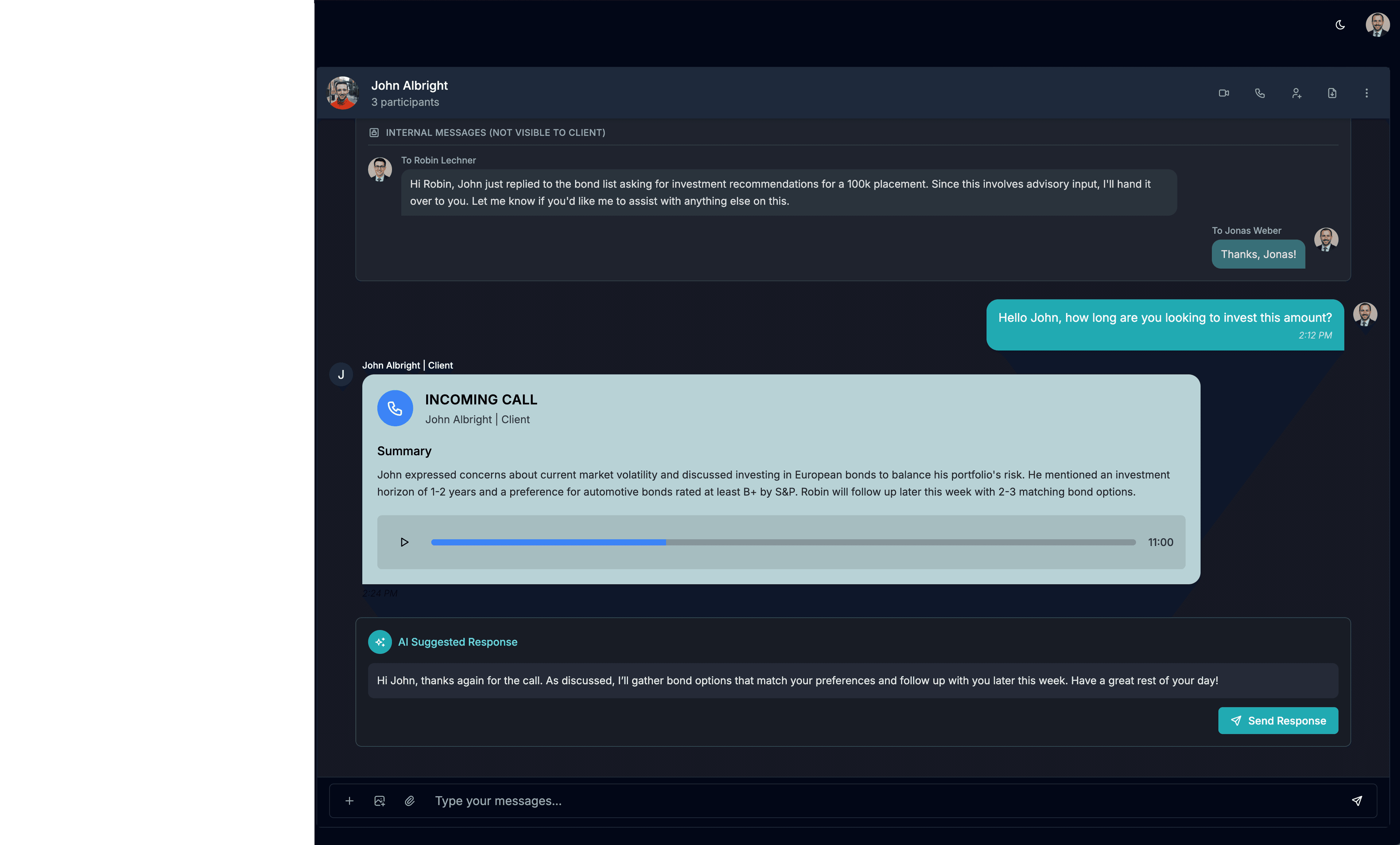 Confido Messaging Interface - Layer 2